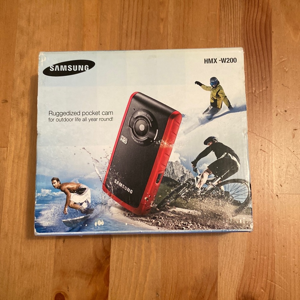Samsung HMX-W200 Red Ruggedized Pocket Outdoor Life Camcorder